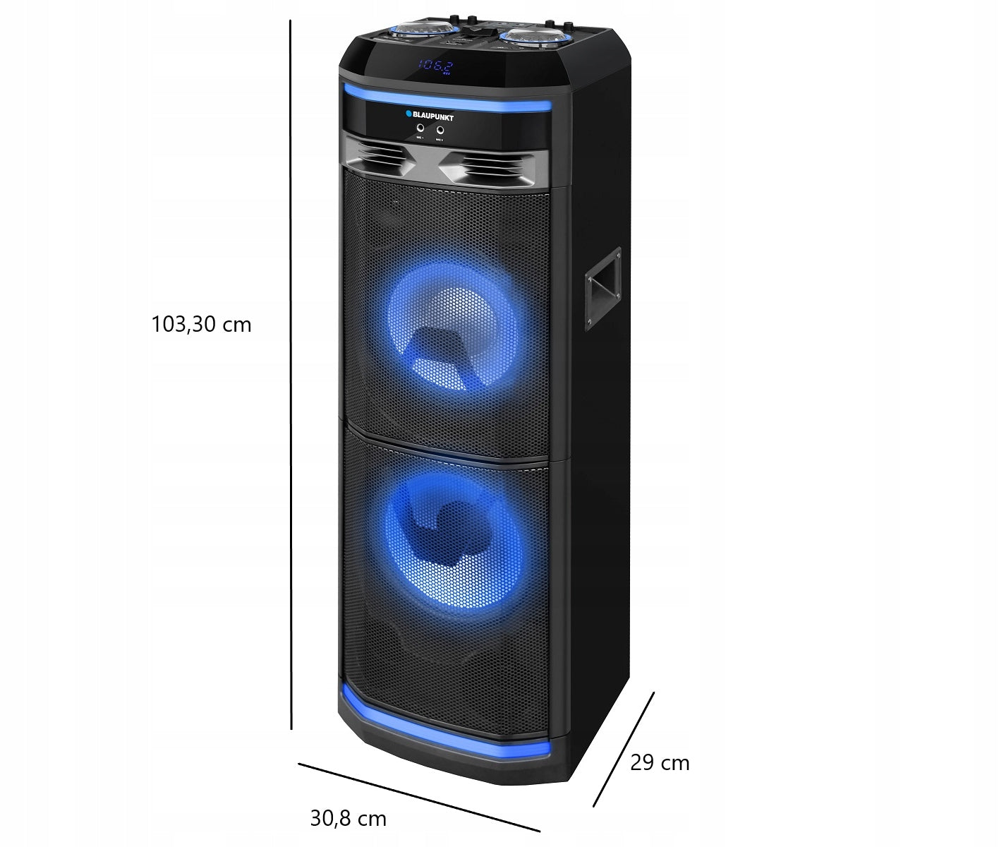 PORTABLE SPEAKER BLAUPUNKT PS11DB BLACK 1200W BLUETOOTH KARAOKE RADIO FM Packaging status original
