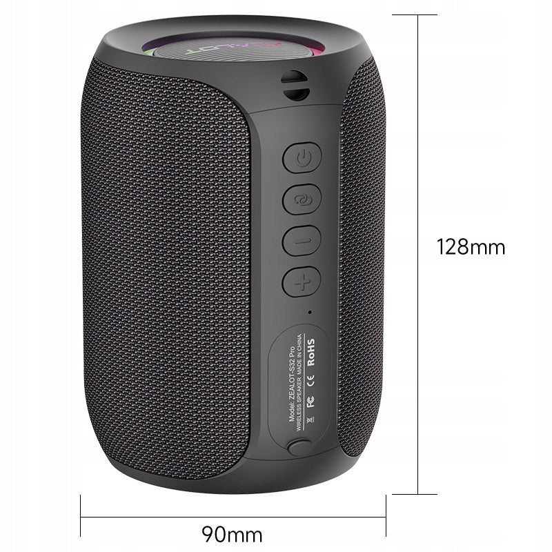 PORTABLE SPEAKER RGB BLUETOOTH 5.2 WATERPROOF WIRELESS AUX TWS 15W Brand Zealot
