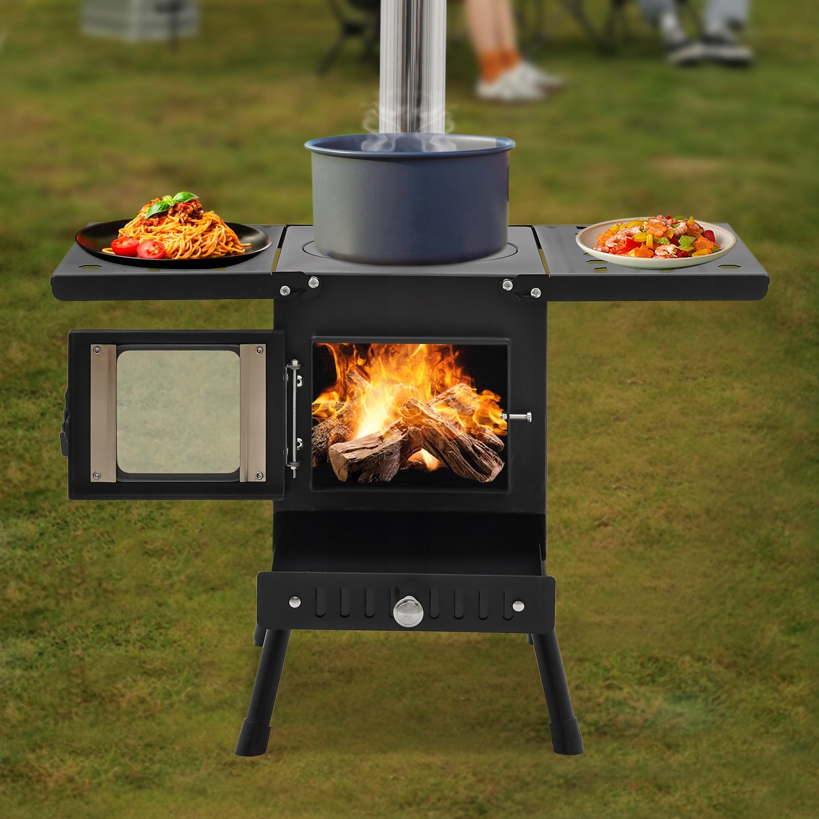 PORTABLE TENT STOVE FOLDING OUTDOOR CAMPING FIREWOOD STOVE FOR 5+ PEOPLE Manufacturer code 297699