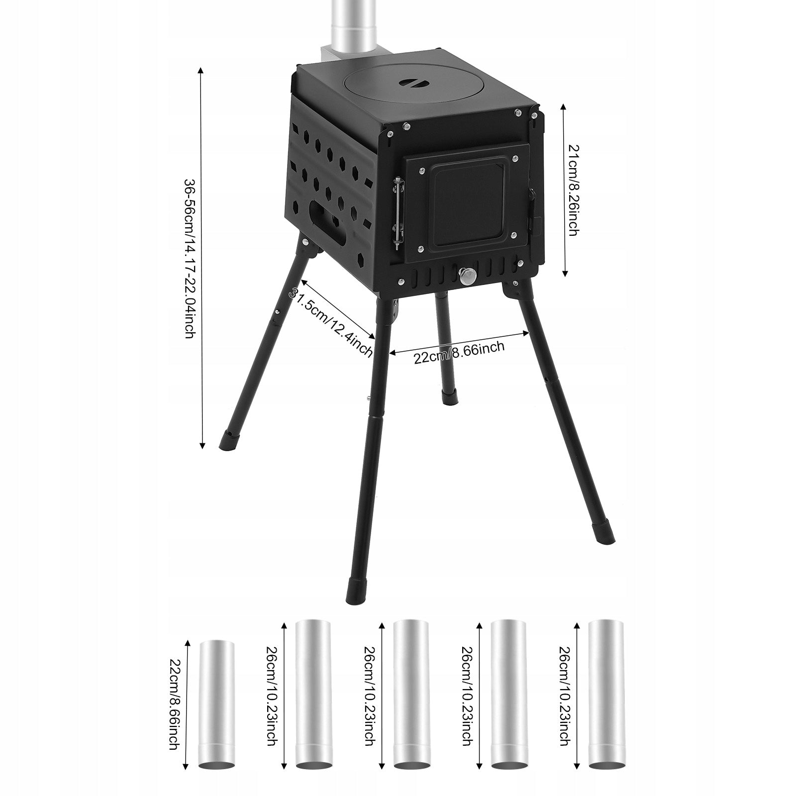 PORTABLE TENT STOVE FOLDING OUTDOOR CAMPING FIREWOOD STOVE FOR 5+ PEOPLE Packaging status original