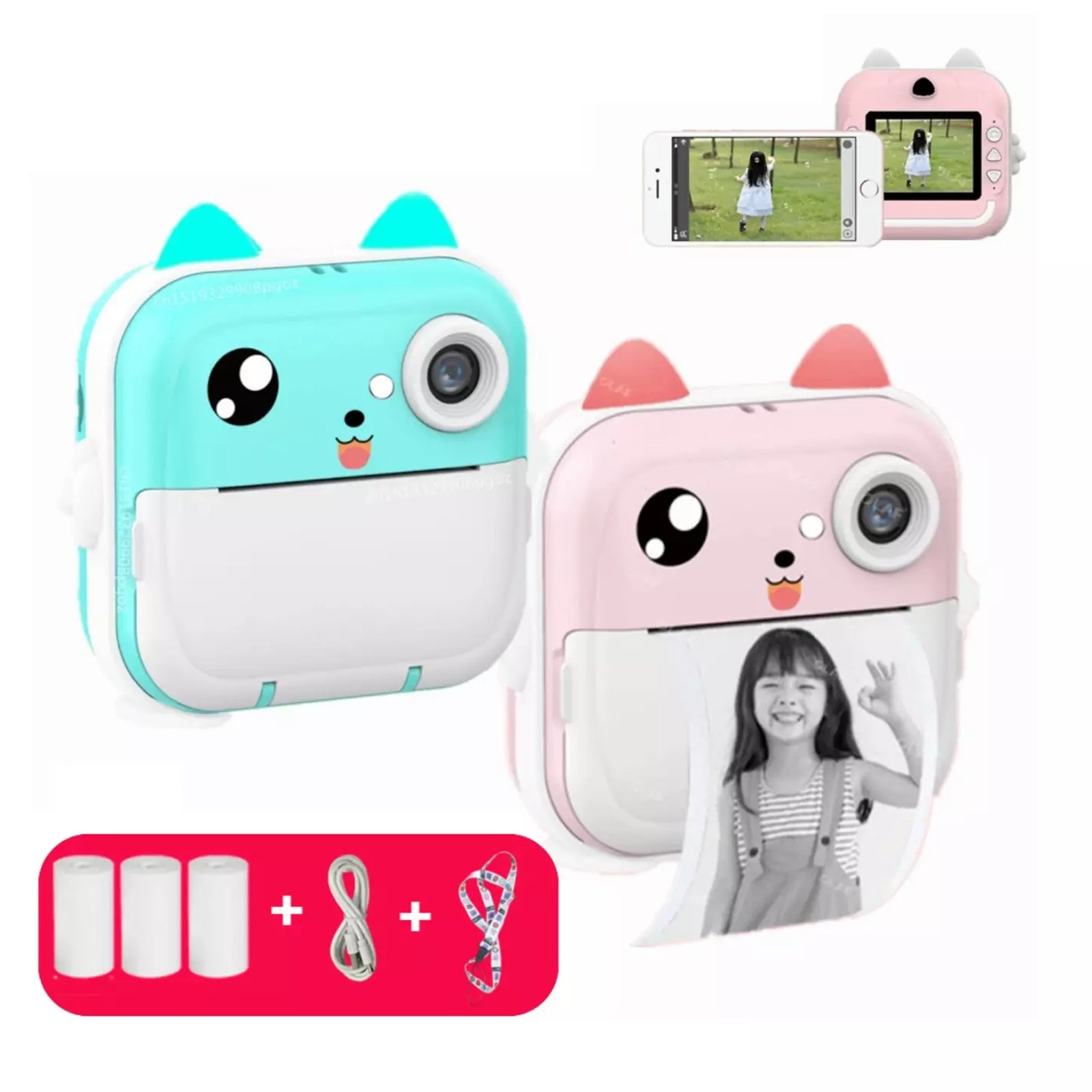PORTABLE THERMAL PRINTER WIRELESS MINI PHOTO PRINTER