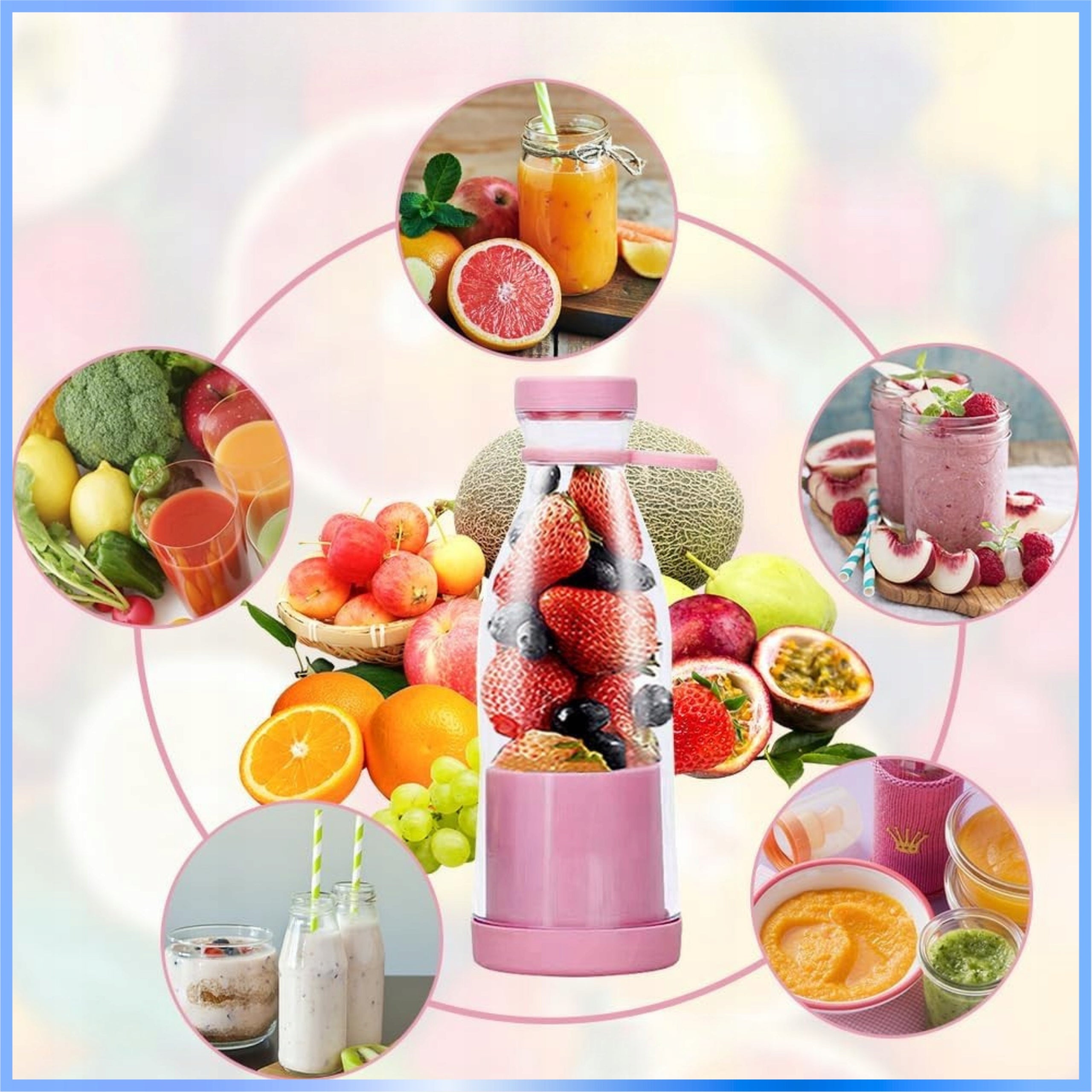 PORTABLE TRAVEL BLENDER WIRELESS USB BOTTLE COCKTAIL BOTTLE Manufacturer code Mikser Do Smoothie Koktajli Kielichowy Eddcom