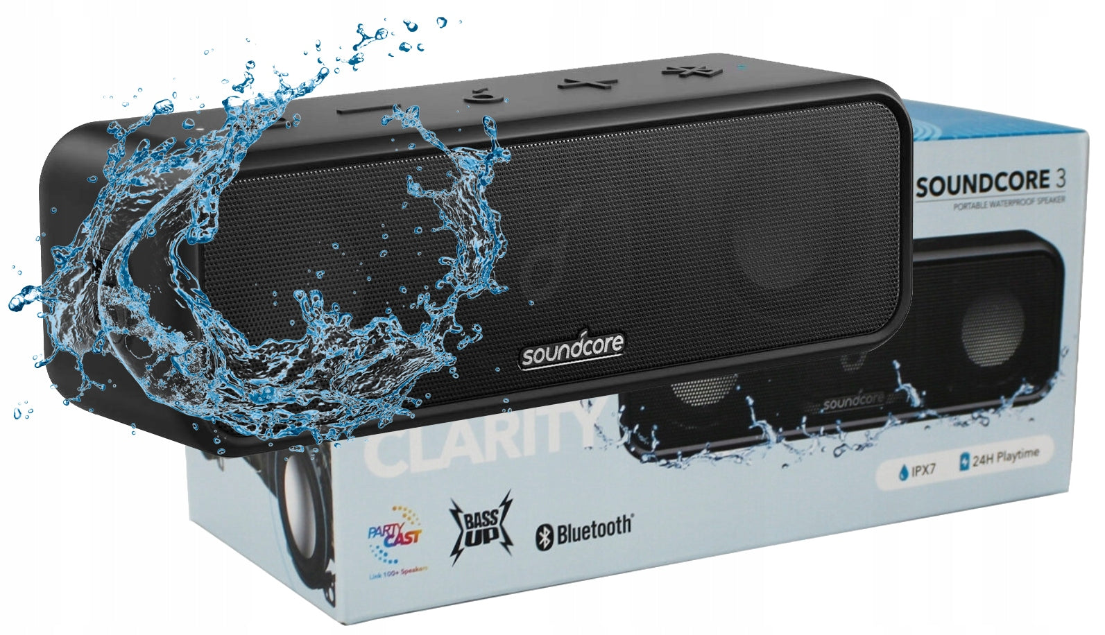 PORTABLE WIRELESS SPEAKER ANKER SOUNDCORE 3 BLUETOOTH IPX7 BLUETOOTH