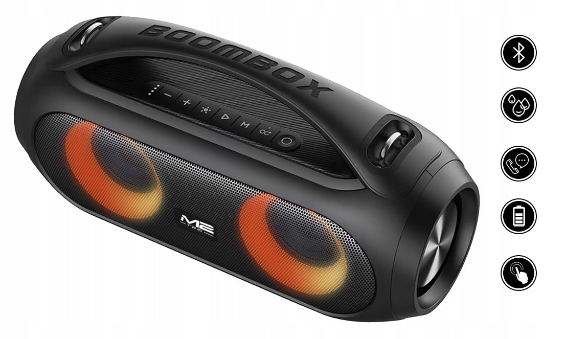 PORTABLE WIRELESS SPEAKER BOOMBOX M2 TEC STEREO 20W LED RGB IPX5 Packaging status original