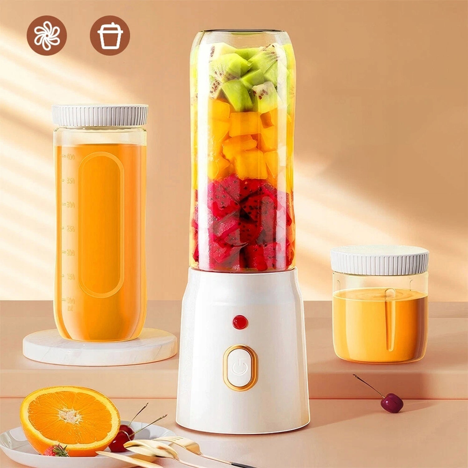PORTABLE WIRELESS USB CUP BLENDER FOR SMOOTHIE COCKTAILS 450ml Packaging status original