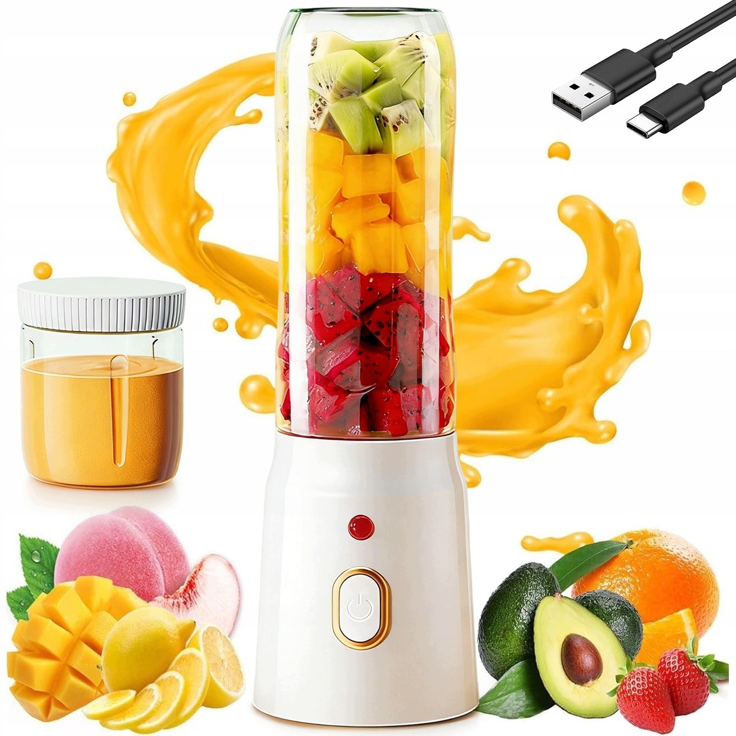 PORTABLE WIRELESS USB CUP BLENDER FOR SMOOTHIE COCKTAILS 450ml