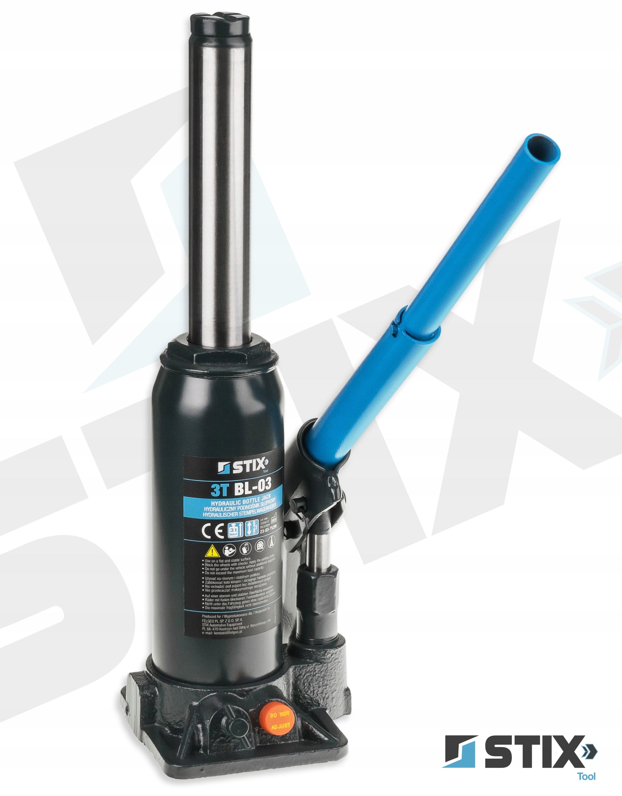 POST LIFT 3T 195-390mm BOTTLE TWO-STAGE LEVER BL-03 STIX Brand Stix