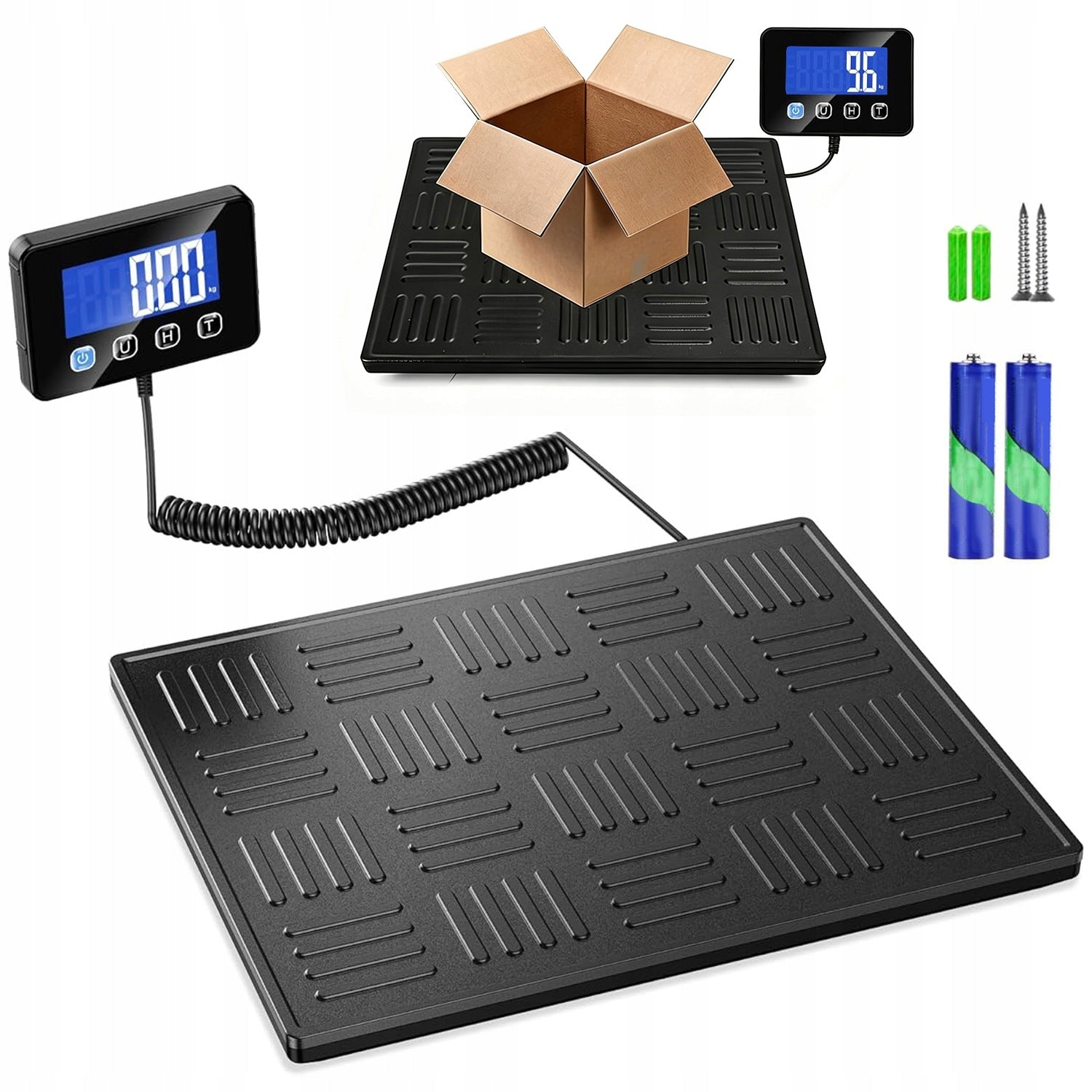 POSTAL PARCEL STORAGE SCALE WITH HOLD AND TARE FUNCTION FOR NET WEIGHING