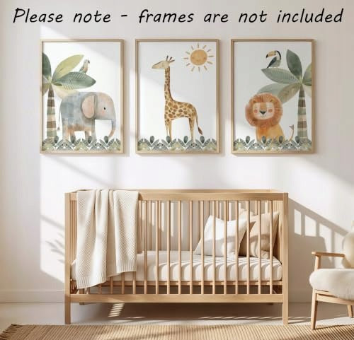 POSTERS ANIMALS SAFARI FOR CHILDREN SET OF 3 PCS WITHOUT FRAME DECORATION Manufacturer code SWC5908151461815