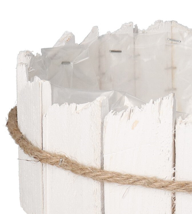 POT COVER WOODEN WHITE POTS REED Packaging status original