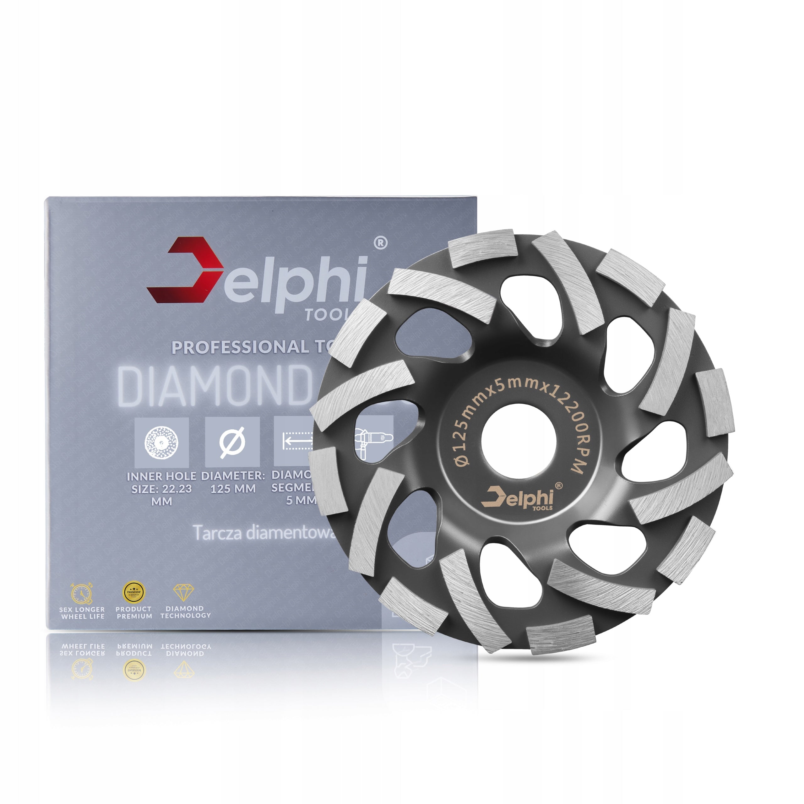 POT DISC 125 mm DIAMOND FOR GRINDING CONCRETE STONE 22,2 CUTTER Packaging status original