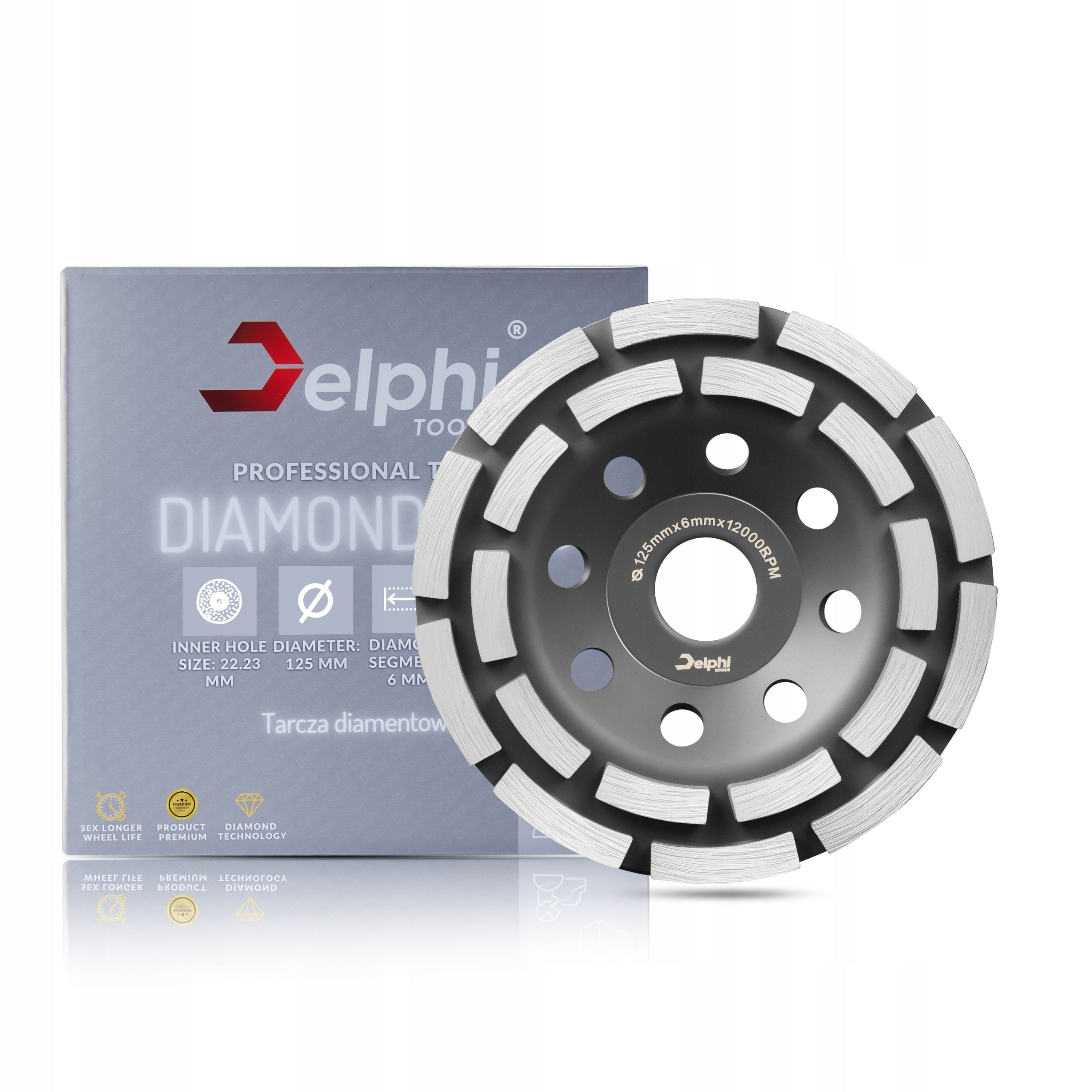 POT DISC 125 mm DIAMOND FOR GRINDING HARD CONCRETE STONE Packaging status original