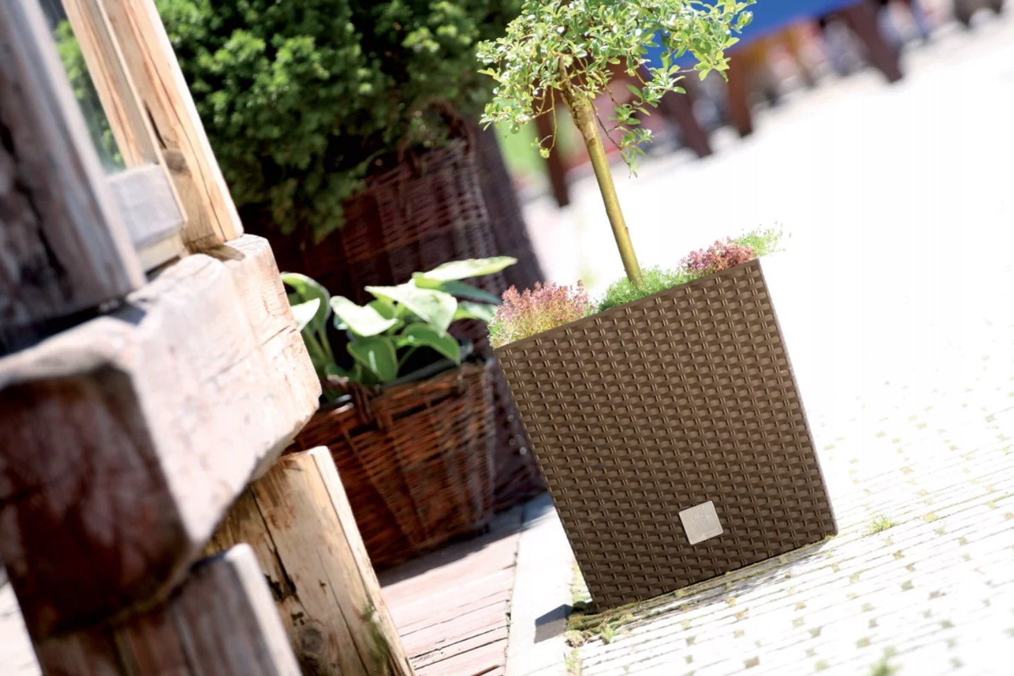 POT LARGE GARDEN BALCONY TERRACE 32L RATTAN + INSERT BROWN ROTO LOW Manufacturer code DRTS325L-440U