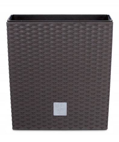 POT LARGE GARDEN BALCONY TERRACE 32L RATTAN + INSERT BROWN ROTO LOW