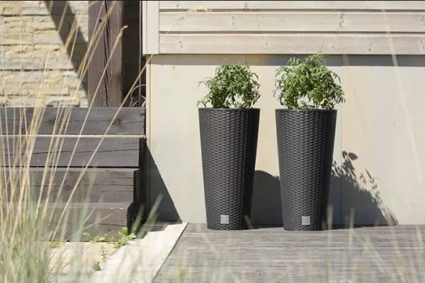 POT PLANTER COVER WITH INSERT RATO TUBE ANTHRACITE HIGH FOR GARDEN Material synthetic material