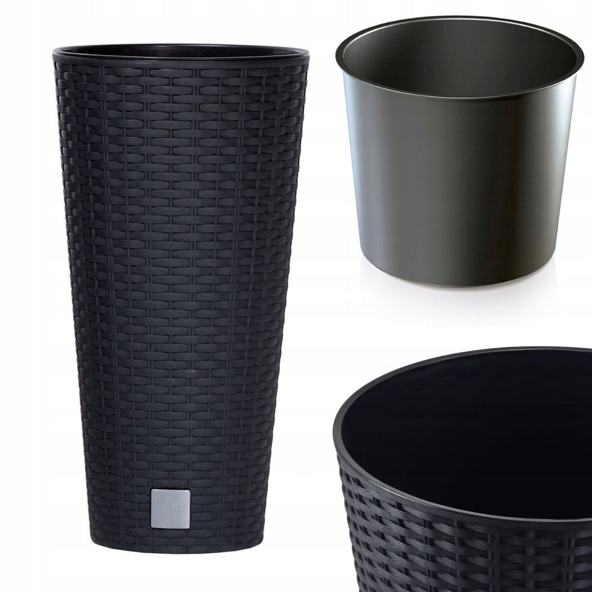 POT PLANTER COVER WITH INSERT RATO TUBE ANTHRACITE HIGH FOR GARDEN