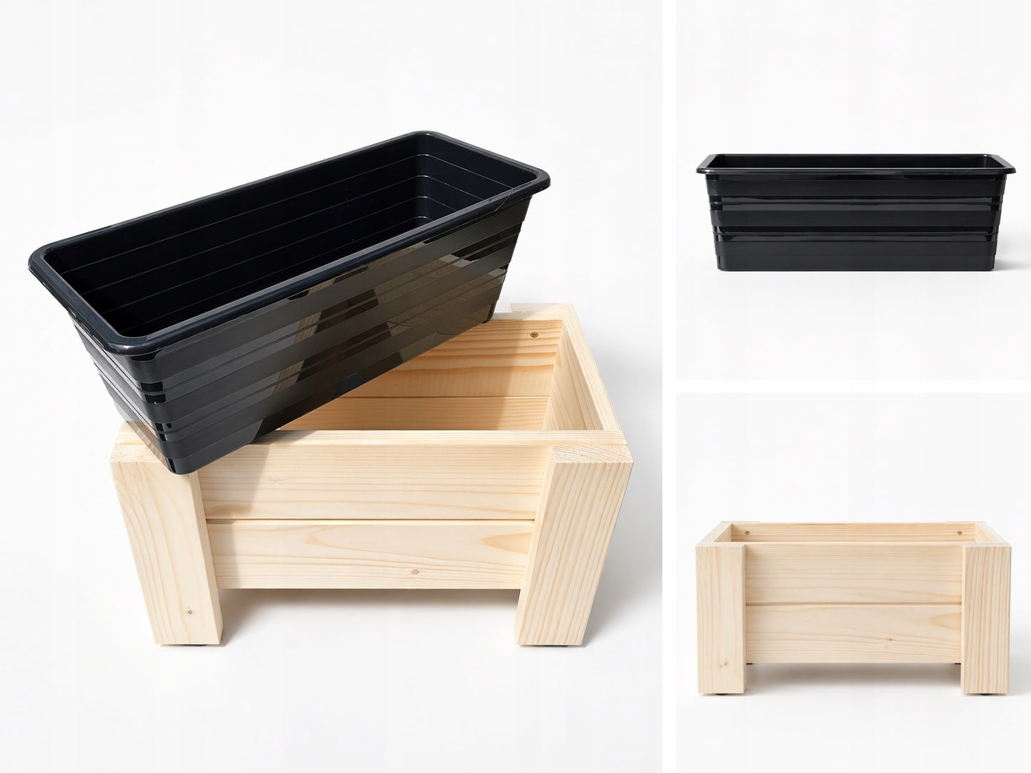 POT PLANTER THICK BALCONY BOARD WITH INSERT | HIDDEN SCREWS