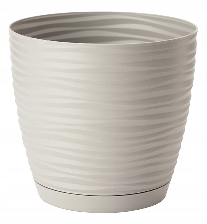 POT SAHARA PETIT + COASTERS DIAMETER 27CM LIGHT GREY 3D PLASTIC