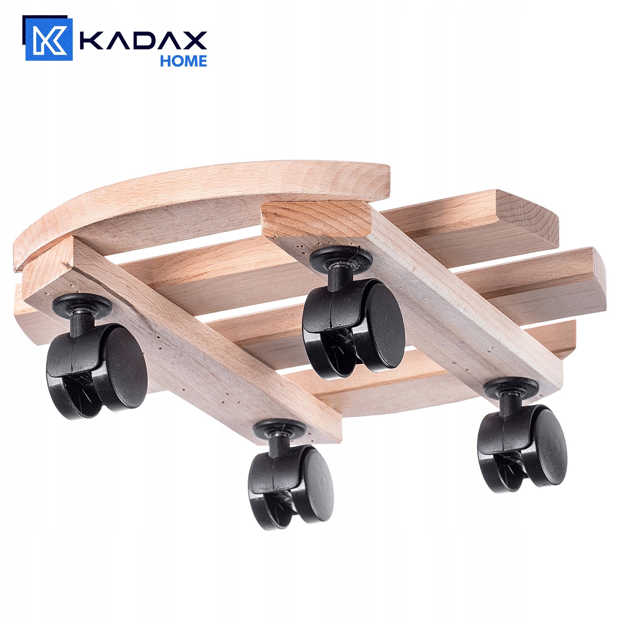 POT STAND PLANTER ON WHEELS WOODEN ROUND PLATFORM 30 cm Material wood