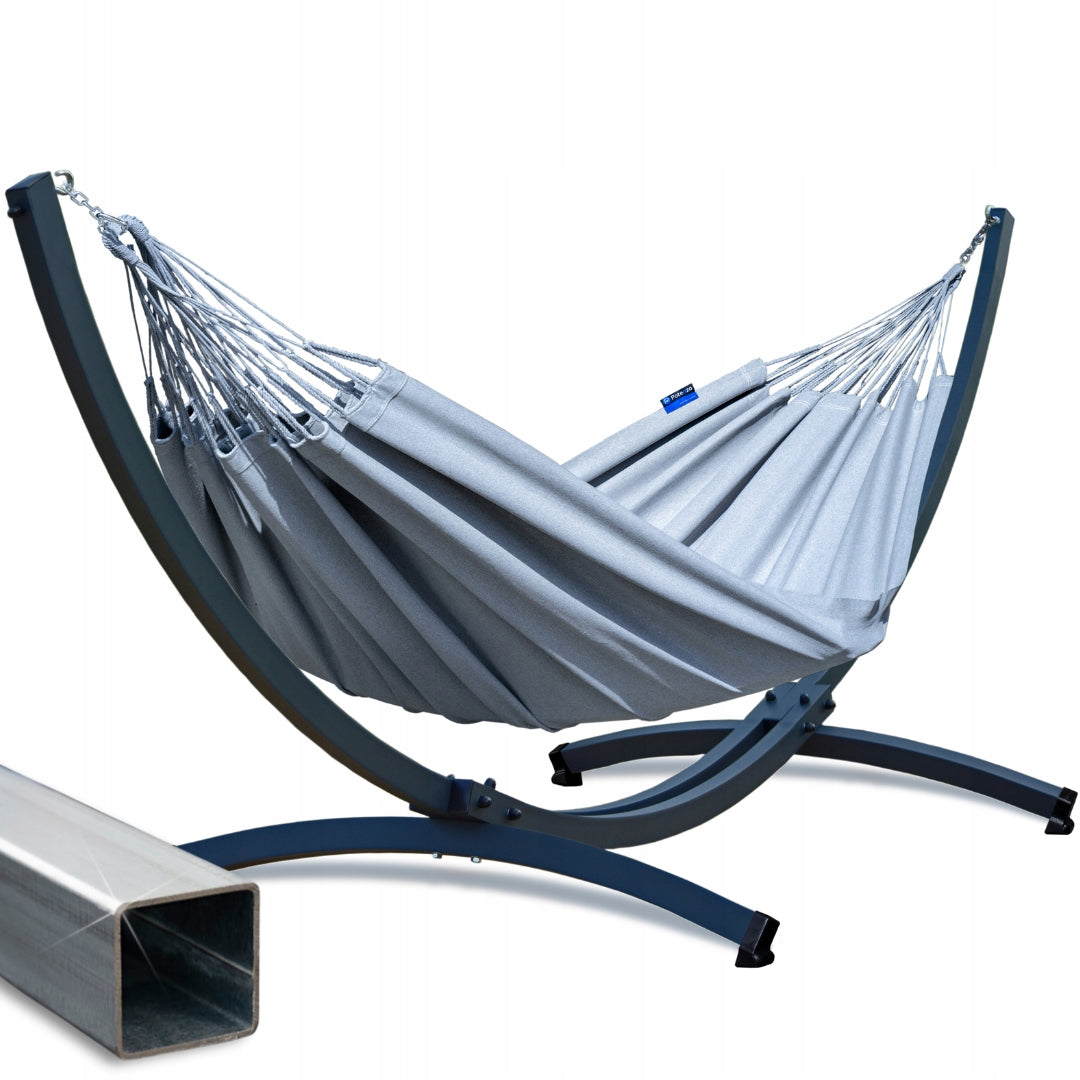 POTENZA Galvanized Steel Frame Titanium 350kg + Merida Hammock 100% Colombia