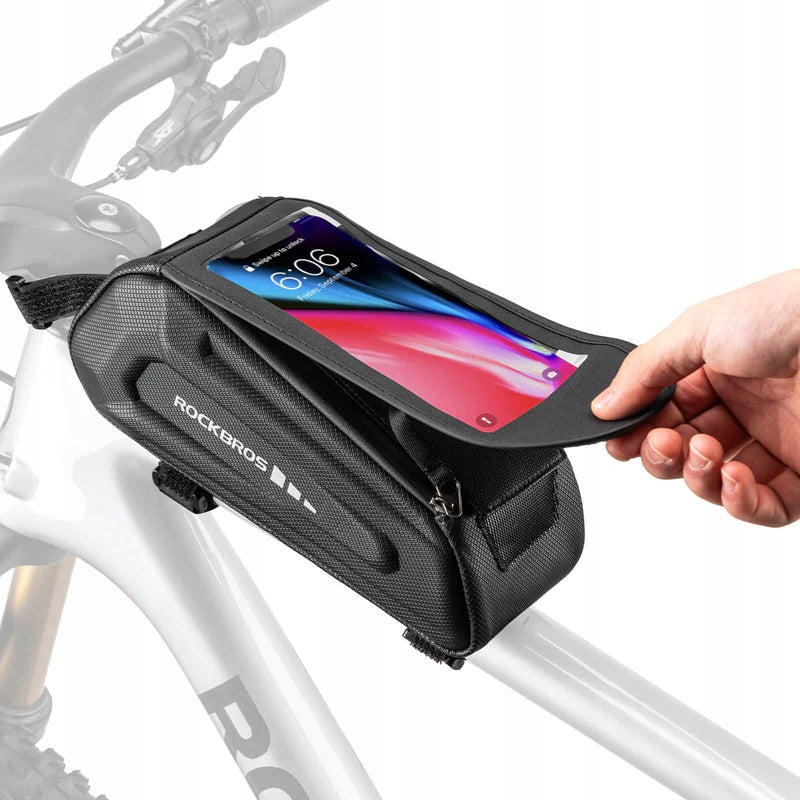 POUCH BICYCLE BAG WITH PHONE CASE 1,7l WATERPROOF FRAME ROCKBROS Color black