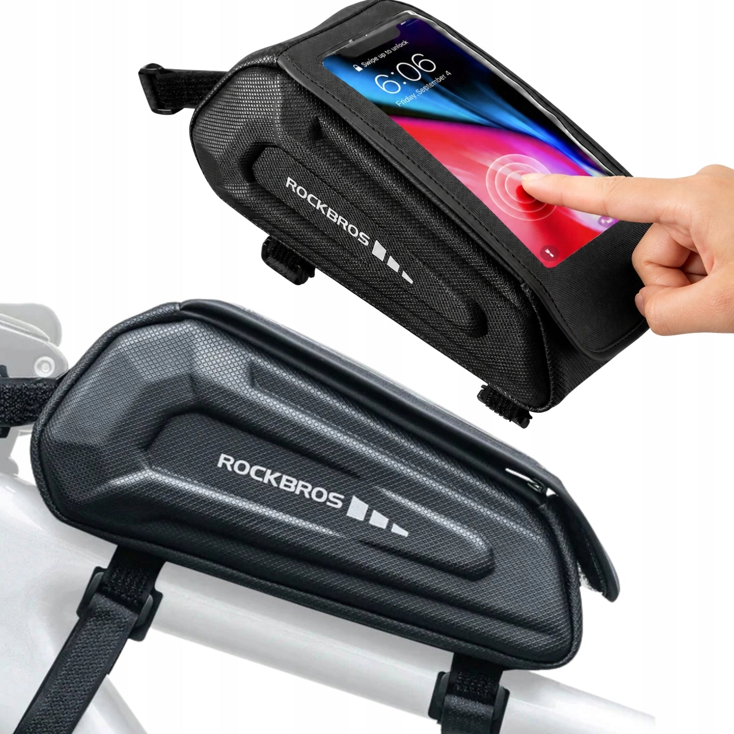 POUCH BICYCLE BAG WITH PHONE CASE 1,7l WATERPROOF FRAME ROCKBROS