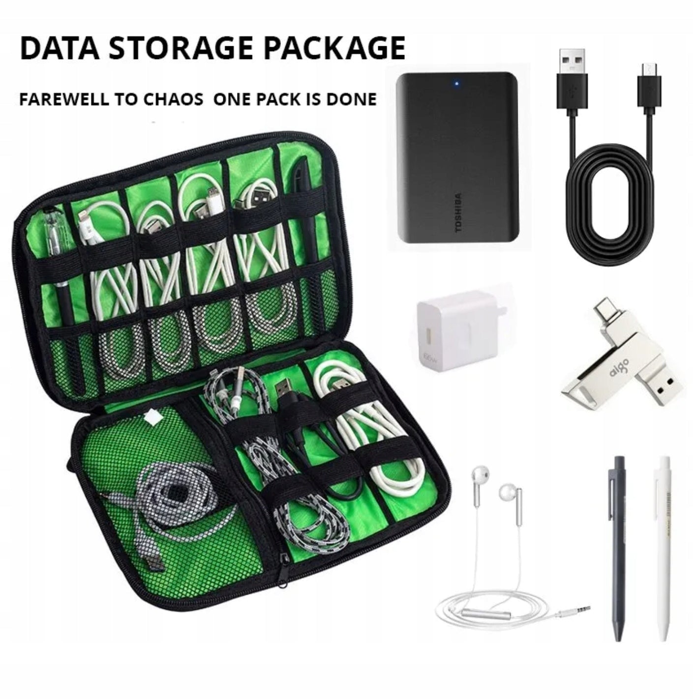POUCH Travel bag CABLE ORGANIZER CHARGER SACHET Model mx125