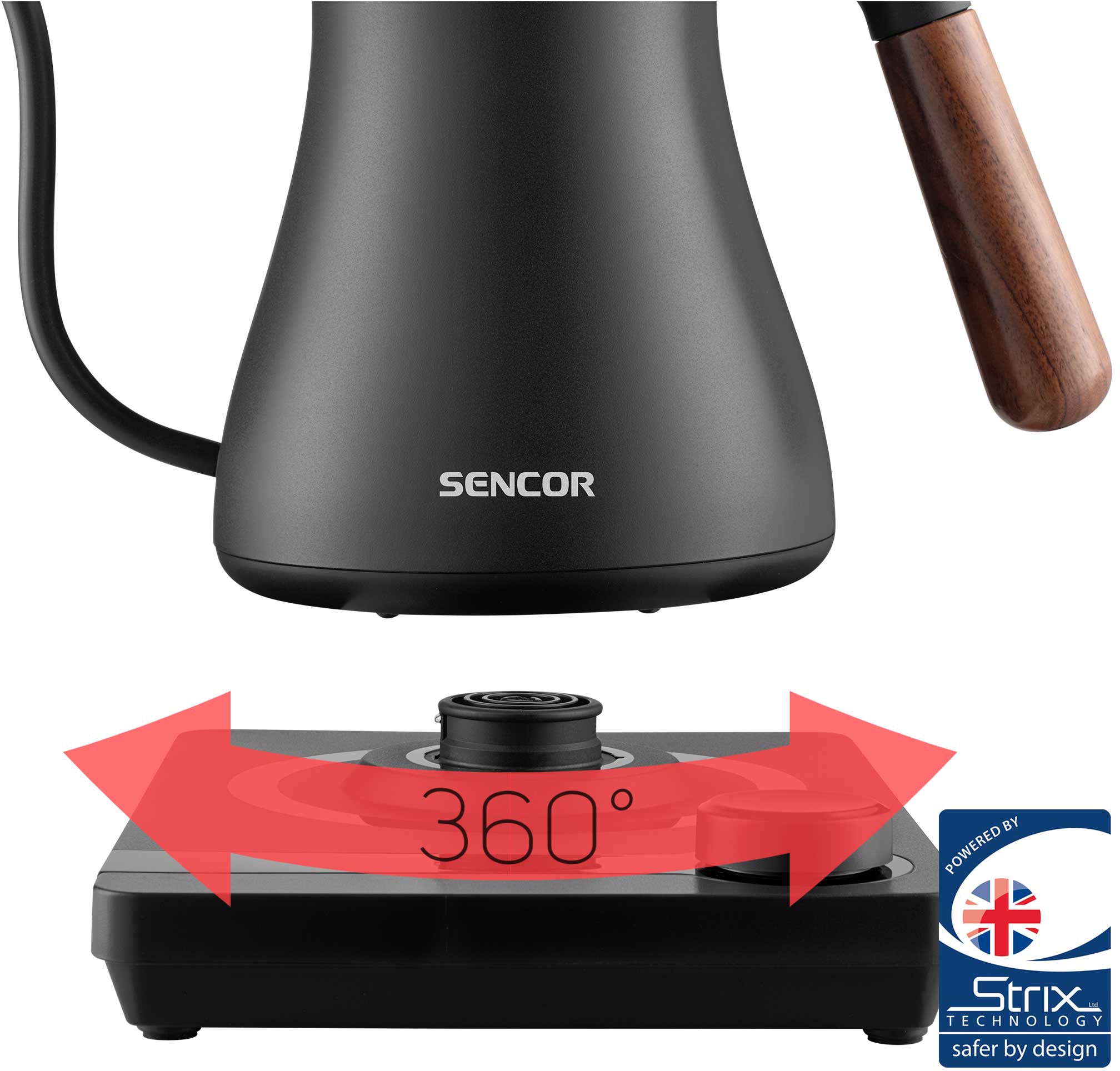 POUR OVER ELECTRIC KETTLE ADJUSTABLE FOR COFFEE SENCOR 1000W 0,6L WITH NECK Power 1000 W