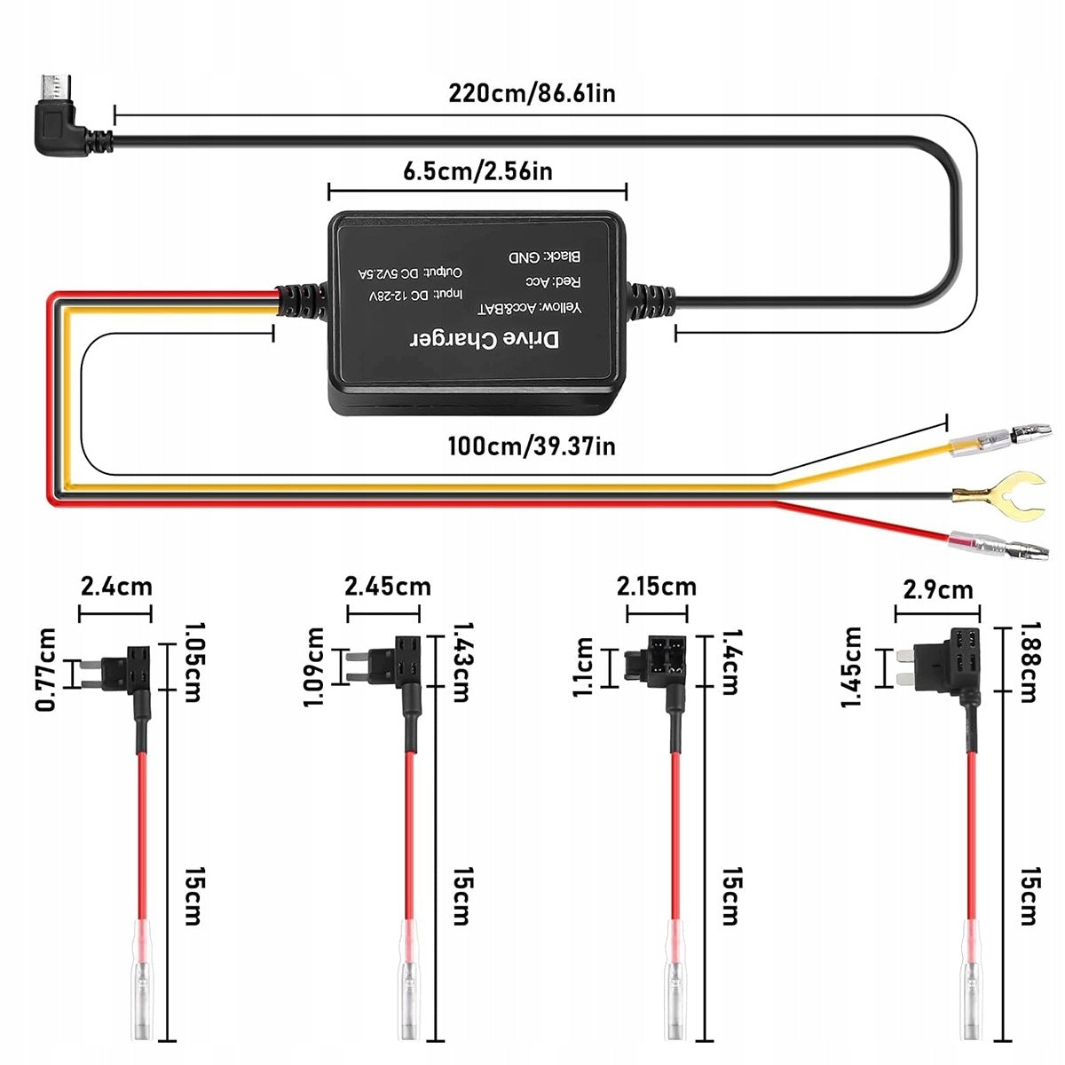 POWER ADAPTER FOR CAR CAMERAS 12V-24V to 5V with protection Brand no brand