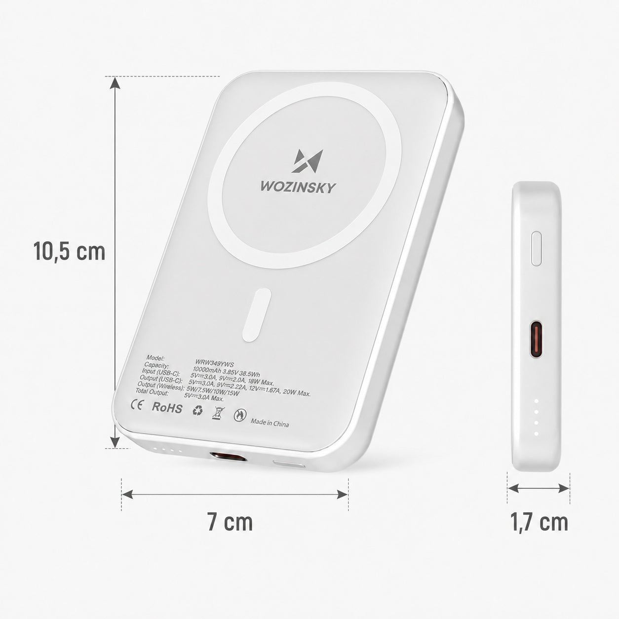 POWERBANK 10000mAh WOZINSKY MAGNETIC INDUCTION QI MAGSAFE POWER BANK Packaging status original