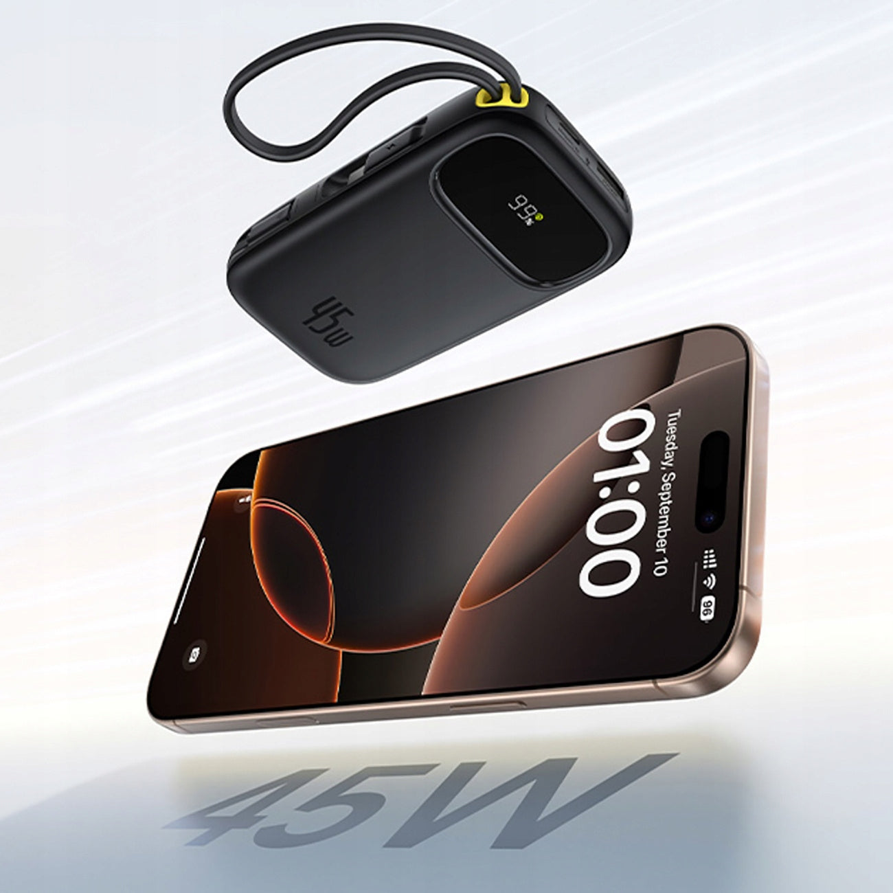 POWERBANK BASEUS 10000mAh FAST CHARGING 45W USB-C LIGHTNING CABLES Packaging status original