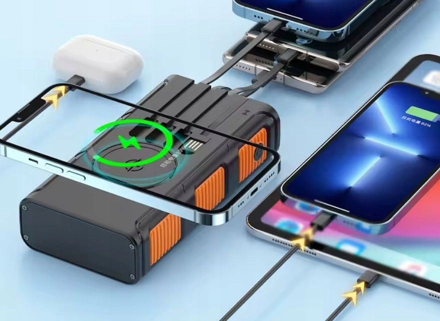 POWERBANK SOLAR CHARGER INDUCTION 36000mAh 8xUSB FLASHLIGHT 2x LED USB-C PD Manufacturer code XTRON XW86 36000mah SLOAR IQ LED