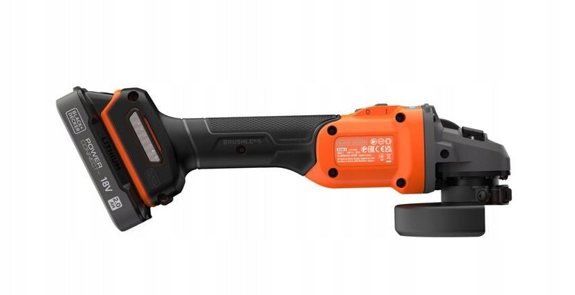 POWERCONNECT 18V Cordless Angle Grinder Black+Decker BCG6L8D1S-QW Packaging status original