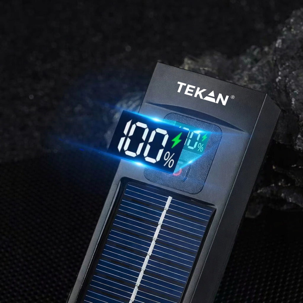 POWERFUL 2x LED FRONT SOLAR BIKE LIGHT FOR USB-C BATTERY 3 MODES Brand TEKAN