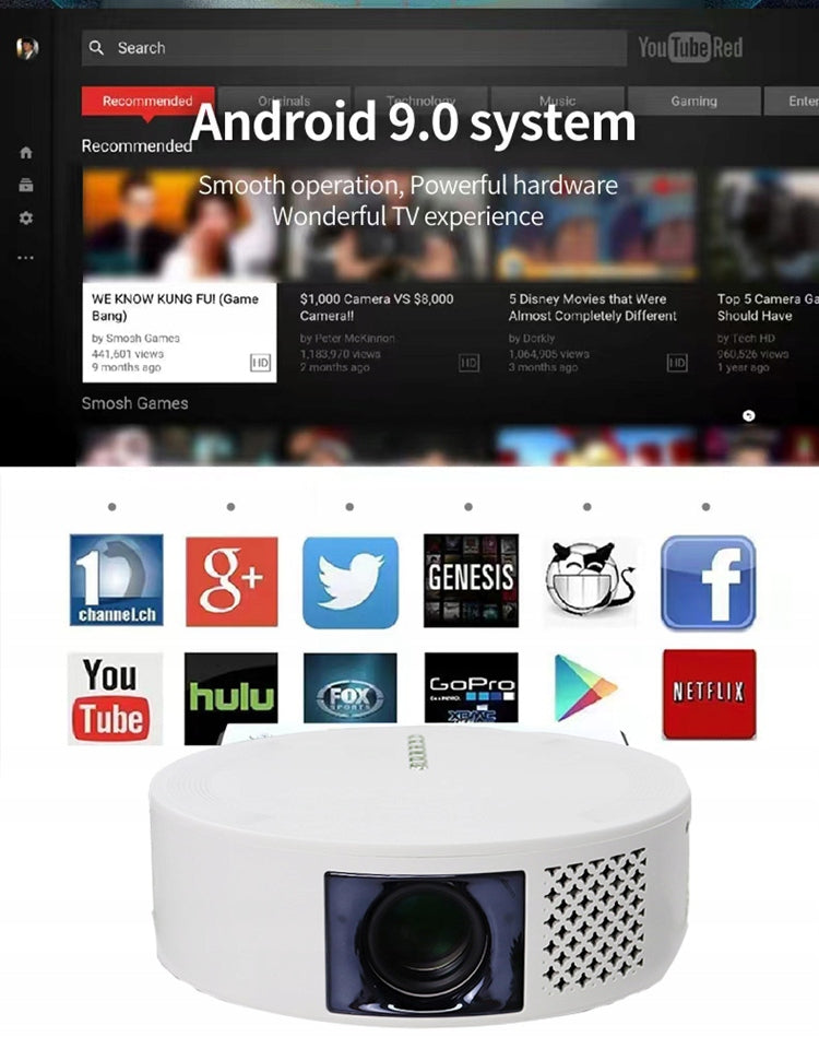 POWERFUL 4K PROJECTOR SMART TV BOX ANDROID Built-in JBL Wi-Fi Speaker