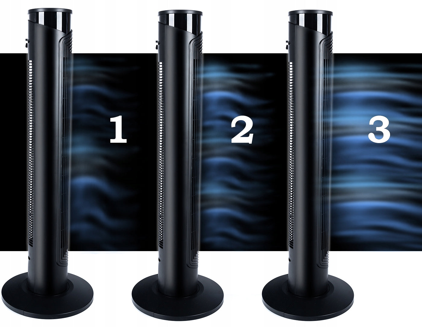 POWERFUL COLUMN FAN FLOOR XL STANDING FAN TIMER REMOTE CONTROL OIL Dominant color black