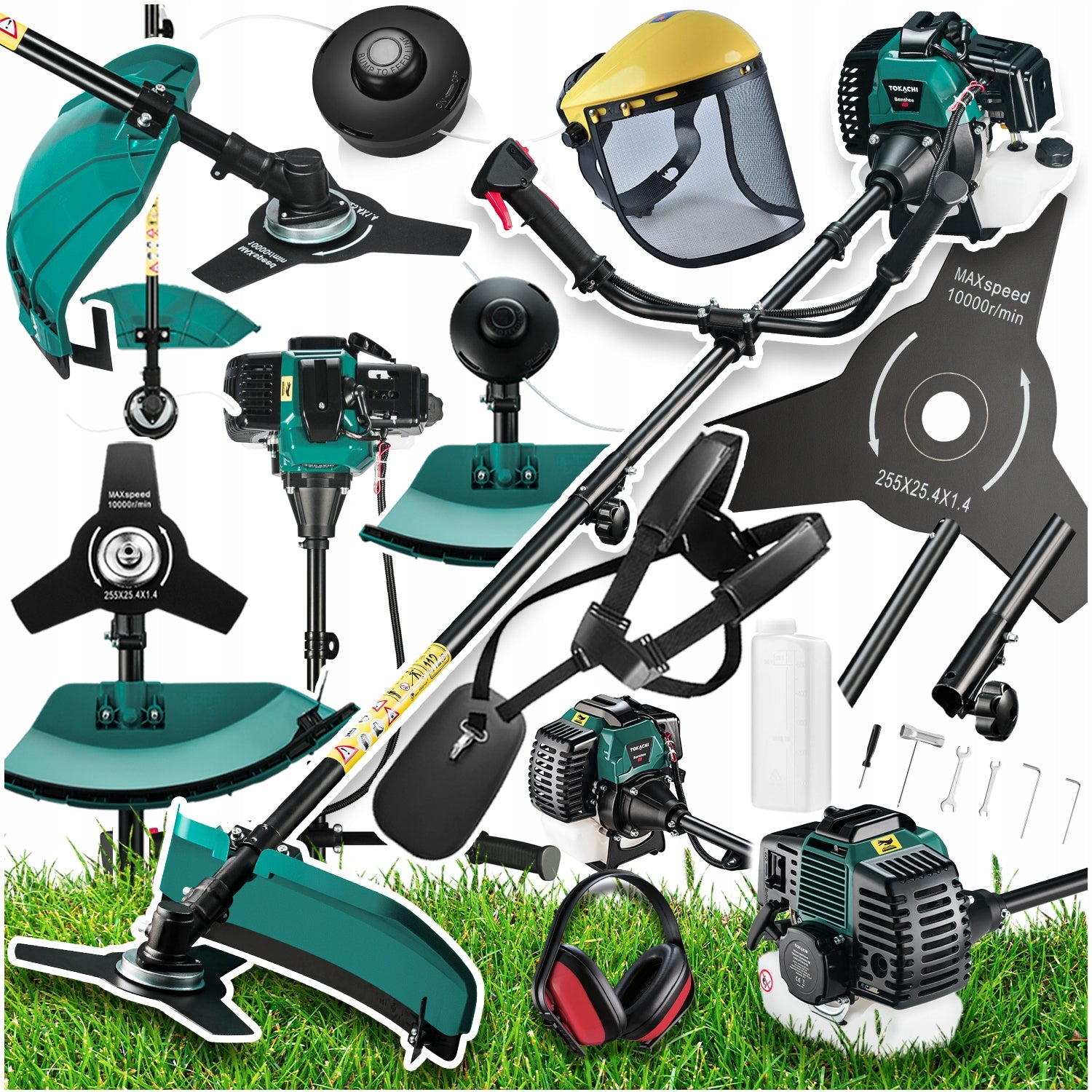 POWERFUL COMBUSTION SCYTHE FOR GRASS TRIMMER PRO 53cm3 BRUSH CUTTER LARGE SET