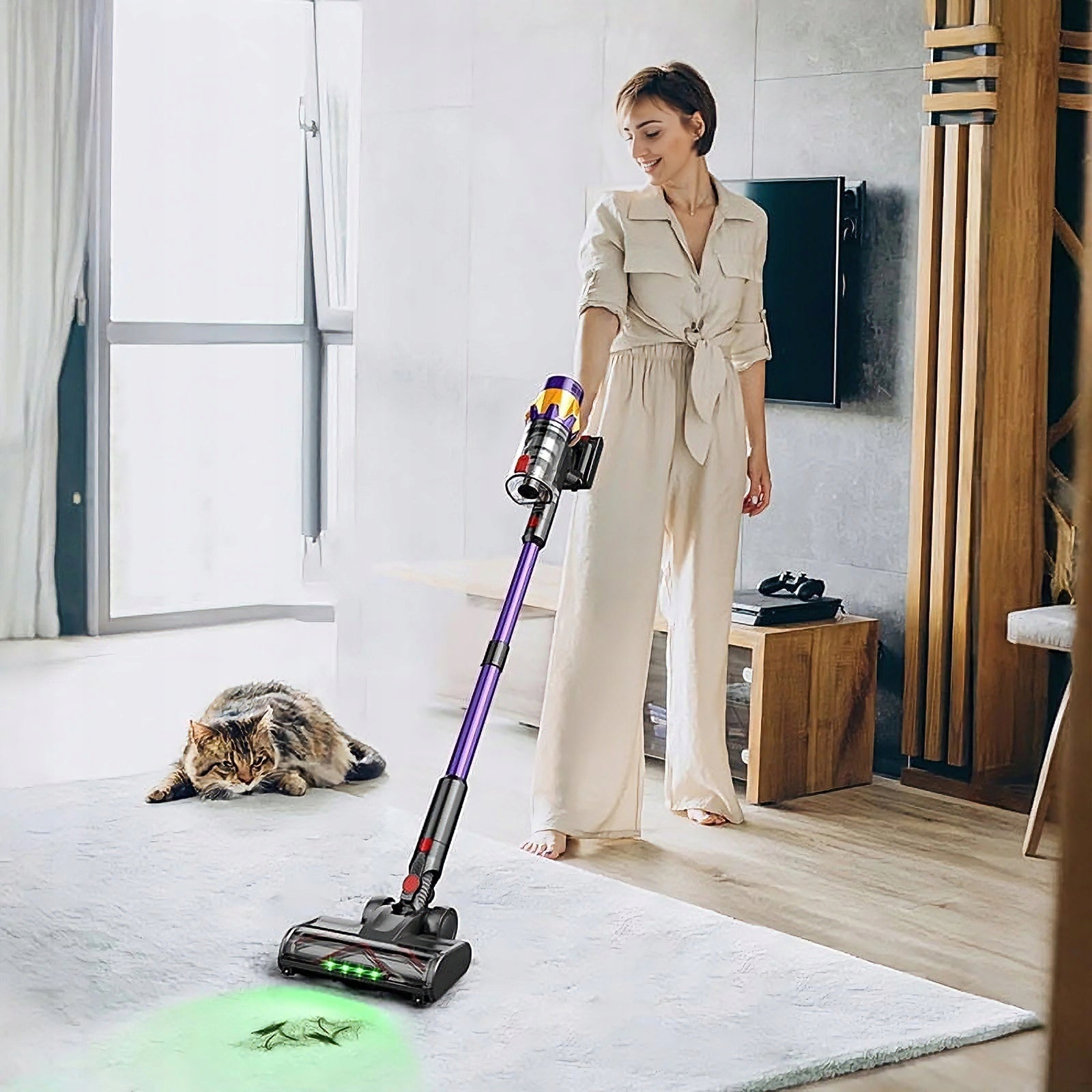 POWERFUL CORDLESS UPRIGHT VACUUM CLEANER 550W BLOSSOM V18 LED BACKLIGHT Model Blossom V18