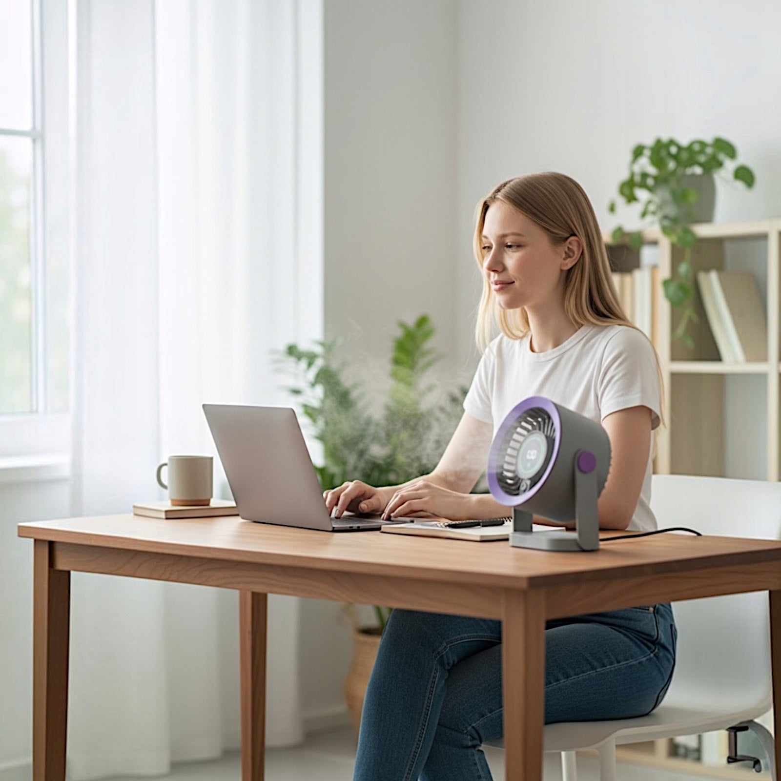 POWERFUL DESK FAN HOME Mini TABLE FAN QUIET USB-C LCD Manufacturer code SKW3421