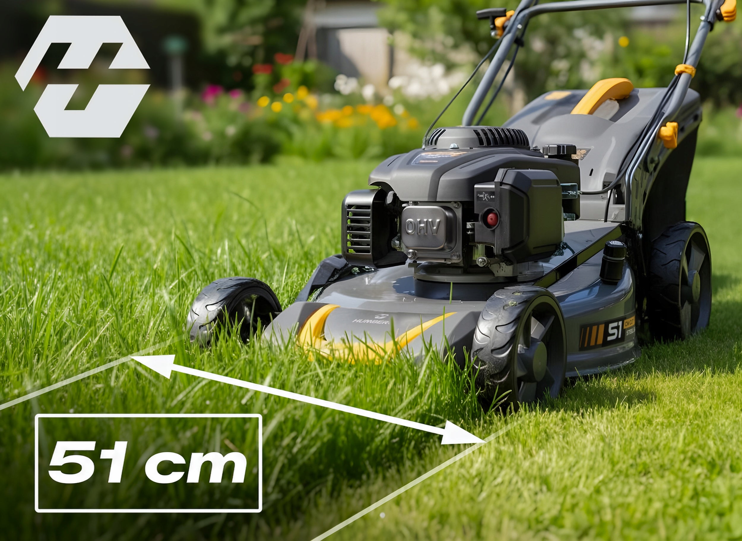 POWERFUL DIESEL MOWER WITH DRIVE 51cm 70l LONCIN 196cc + OIL MODEL 2026 Brand HUMBERG