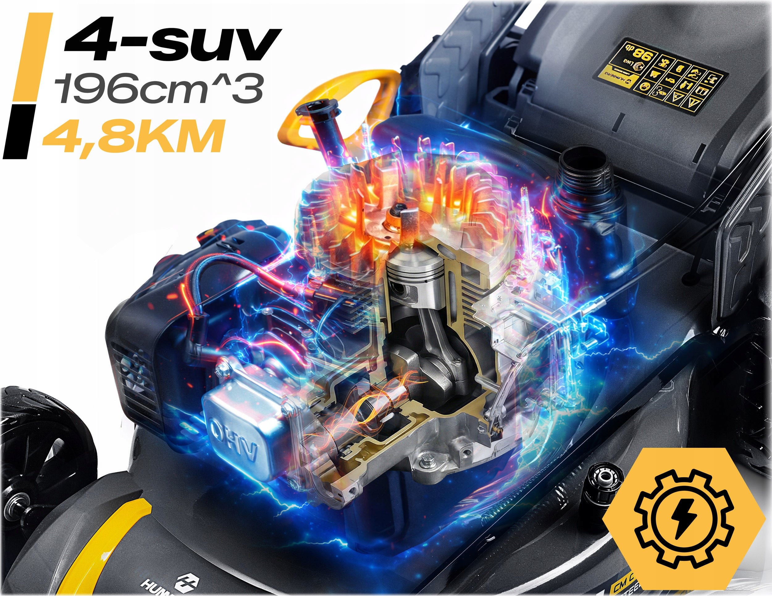 POWERFUL DIESEL MOWER WITH DRIVE 51cm 70l LONCIN 196cc + OIL MODEL 2026 Model HM-601