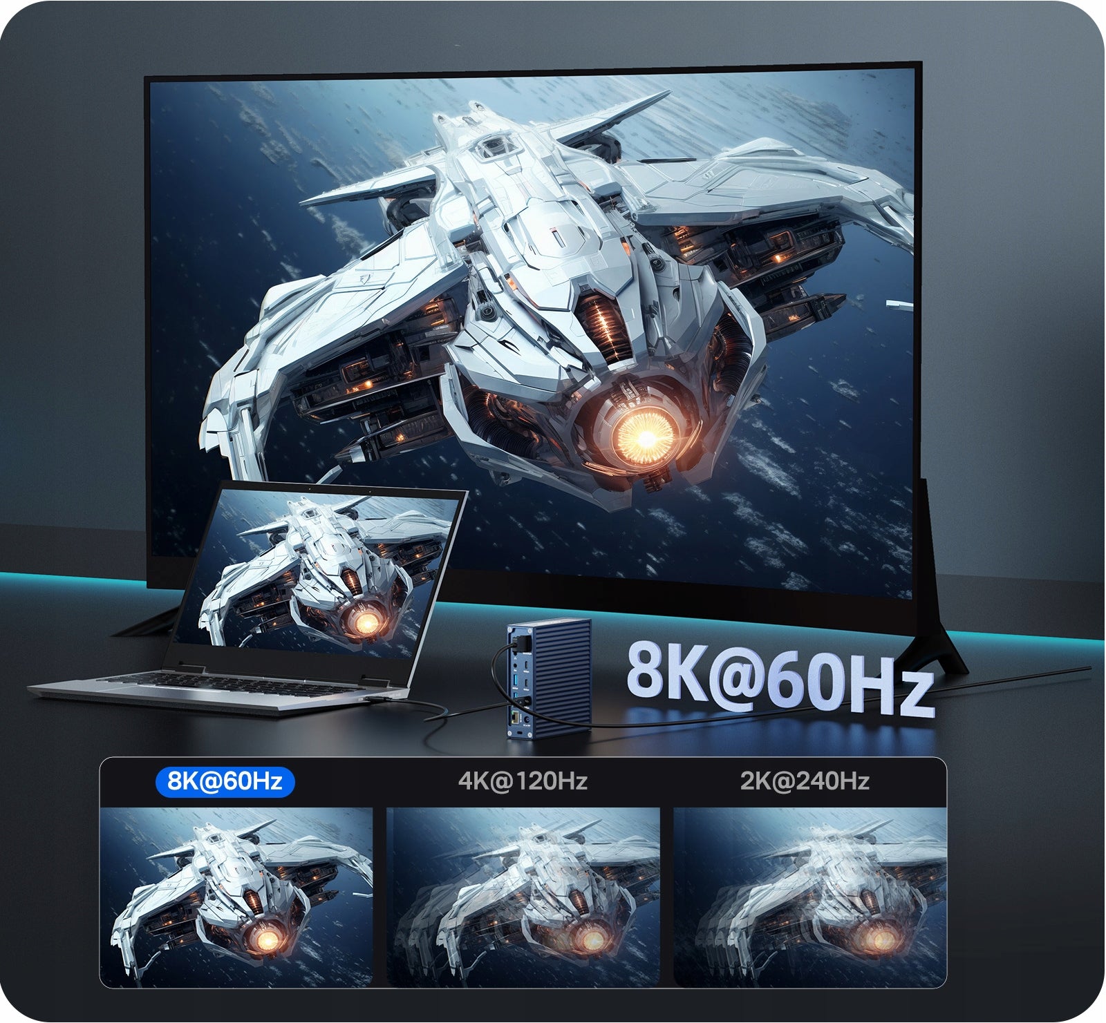 POWERFUL DOCKING STATION 21in1 ACASIS DS-9007 THUNDERBOLT 4 40Gbps macOS Win Packaging status original
