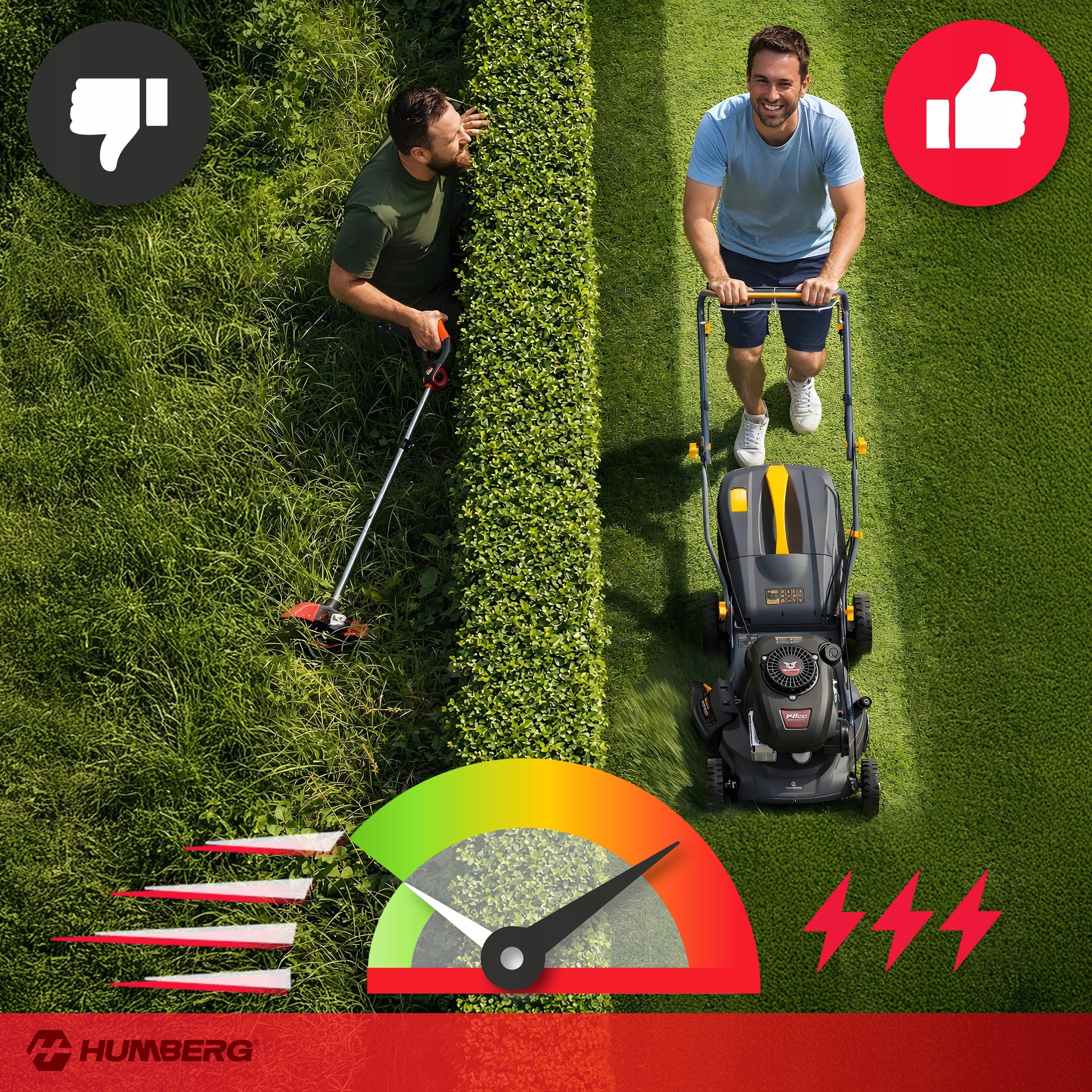 POWERFUL ECONOMICAL DIESEL MOWER WITH DRIVE 40cm 141cc + OILS + BLADE Brand HUMBERG