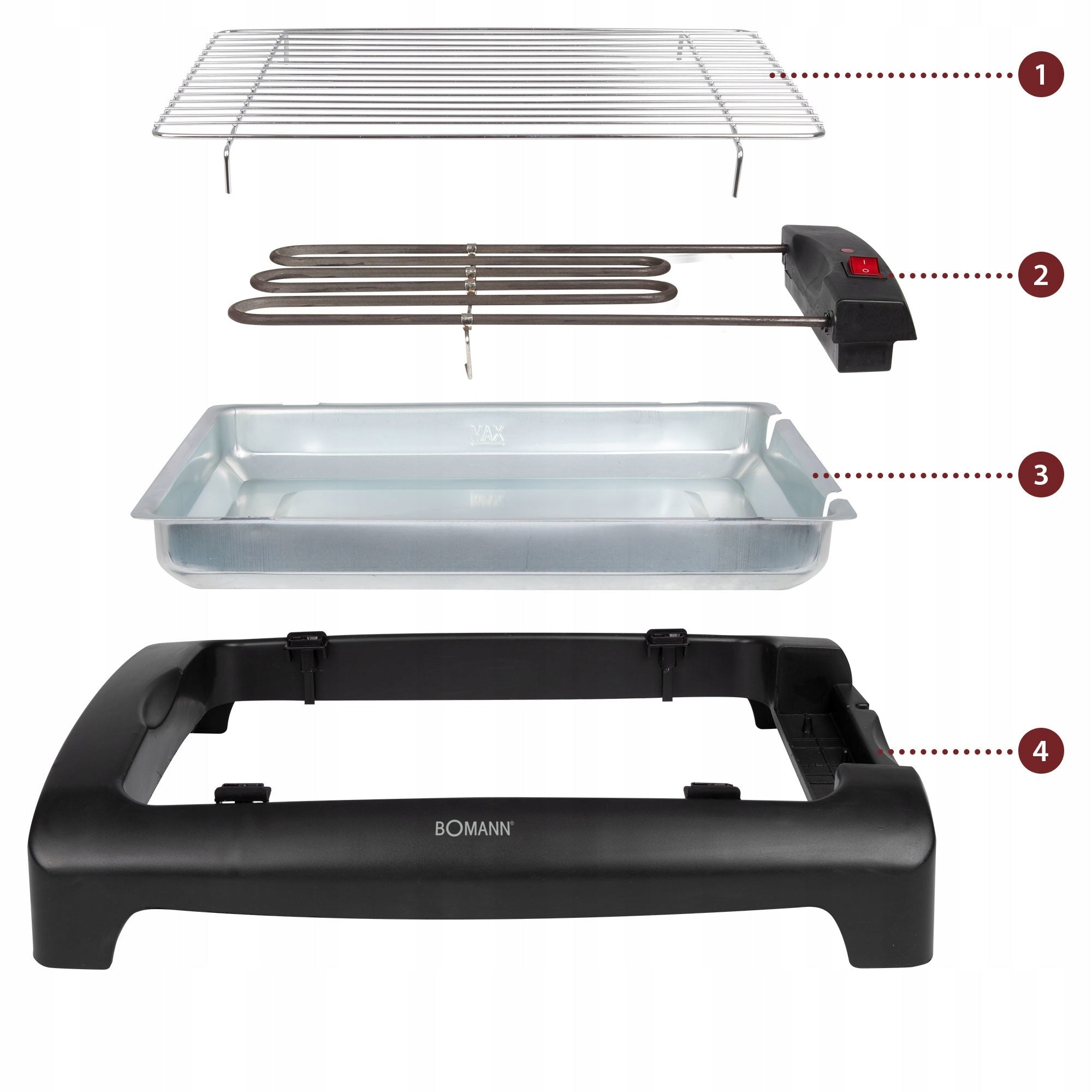 POWERFUL ELECTRIC BALCONY TABLE GRILL Bomann B Power rating 2000 W