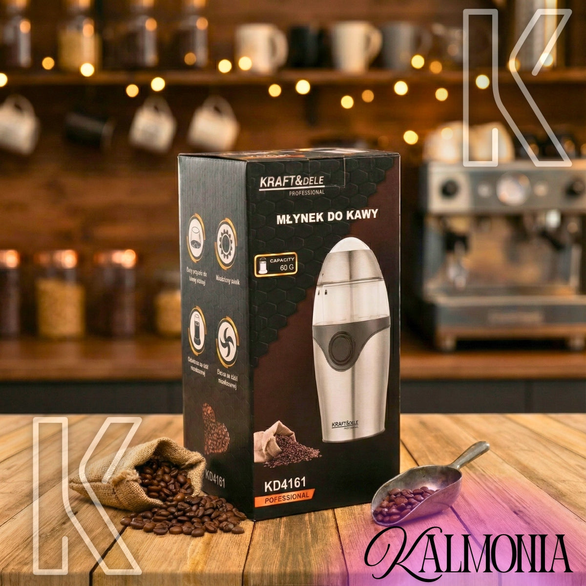 POWERFUL ELECTRIC GRINDER FOR GRINDING COFFEE SUGAR NUTS GRAIN GRINDER 300W Dominant color silver/gray