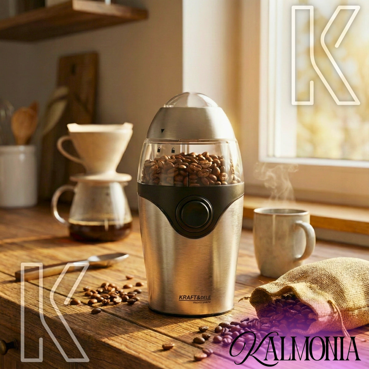 POWERFUL ELECTRIC GRINDER FOR GRINDING COFFEE SUGAR NUTS GRAIN GRINDER 300W Packaging status original