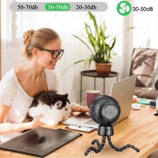 POWERFUL FAN DESK FAN STANDING WIRELESS BLACK USB MINI Brand Bedee