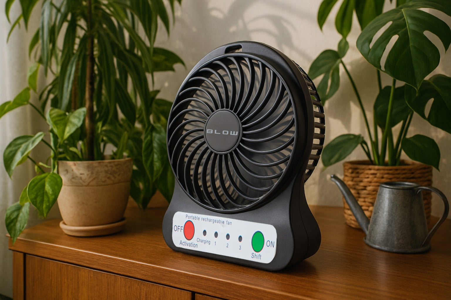 POWERFUL FAN MINI USB DESK STANDING FAN WITH RECHARGEABLE BATTERY Packaging status original