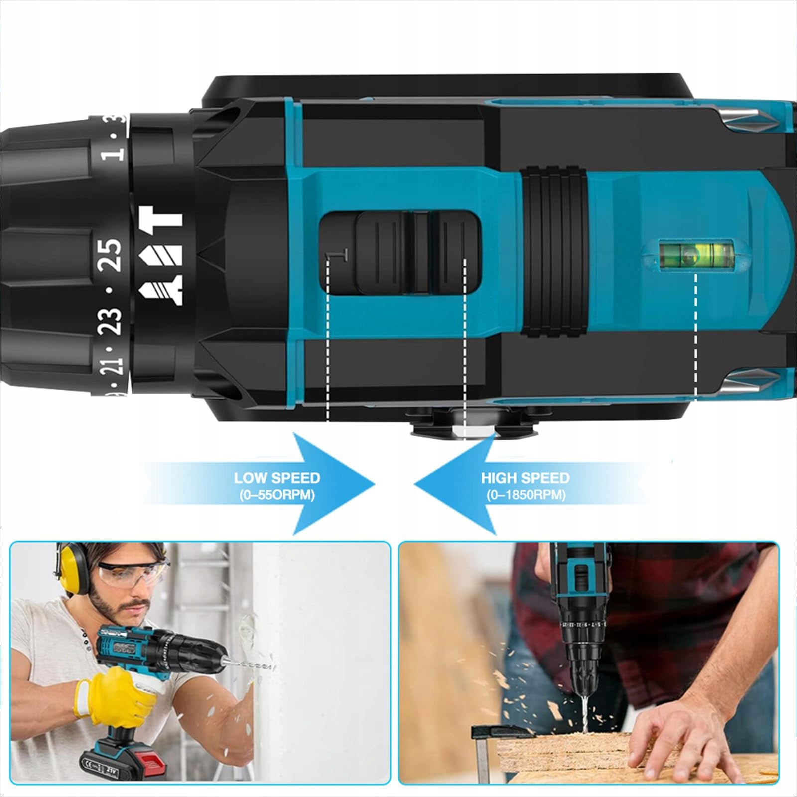 POWERFUL HAMMER CORDLESS DRILL 21V 2X AKU CASE SET Brand no brand