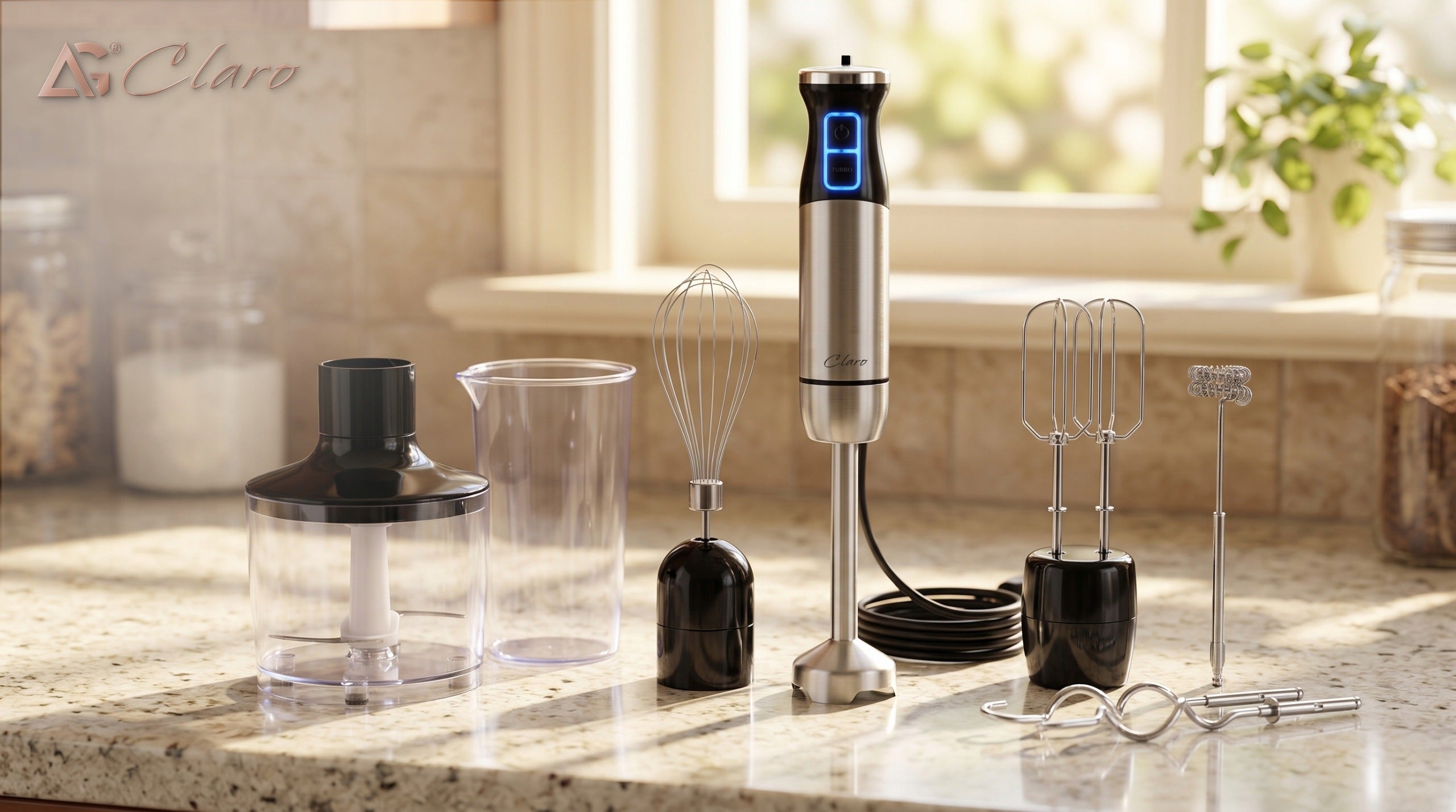 POWERFUL HAND BLENDER 1800W Claro Uno MULTIFUNCTIONAL TURBO MIXER 24 LEVELS Packaging status original